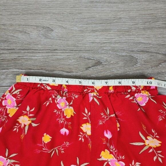 STREETWEAR Society Red Floral Ruffle Shorts Small - Picture 10 of 13